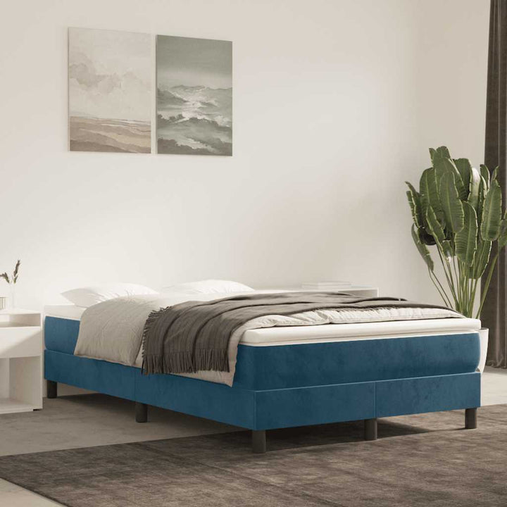Boxspring sengeramme Mørkeblå 120x200 cm Fløjl