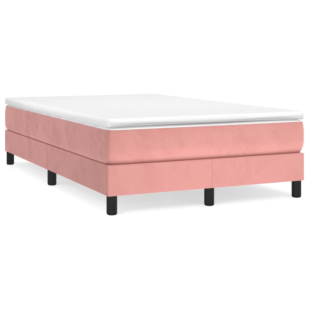 Boxspring sengeramme 120x200 cm fløjl pink