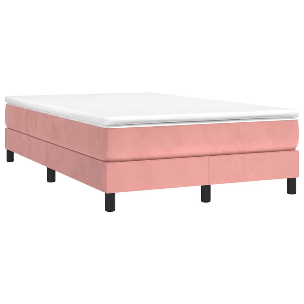 Boxspring sengeramme 120x200 cm fløjl pink