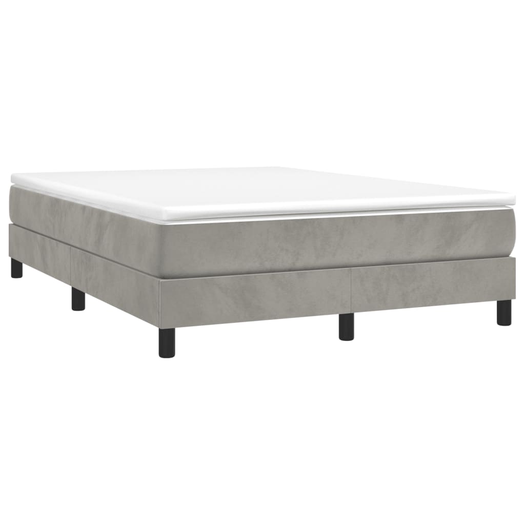 Boxspring sengeramme Lysegrå 140x190 cm Fløjl