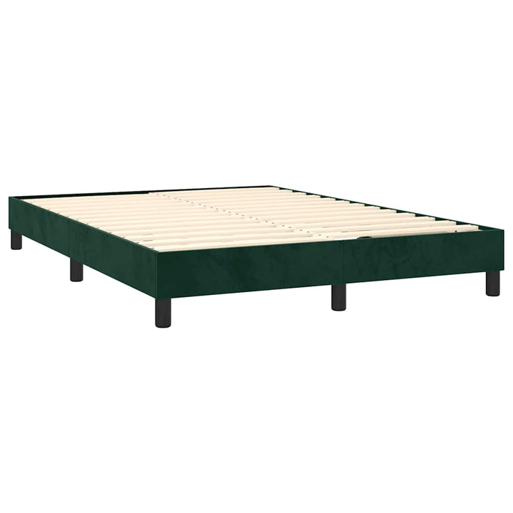 Boxspring sengeramme Mørkegrøn 140x190 cm Fløjl