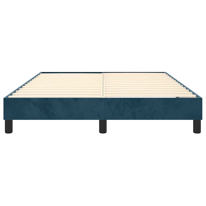 Boxspring sengeramme Mørkeblå 140x190 cm Fløjl