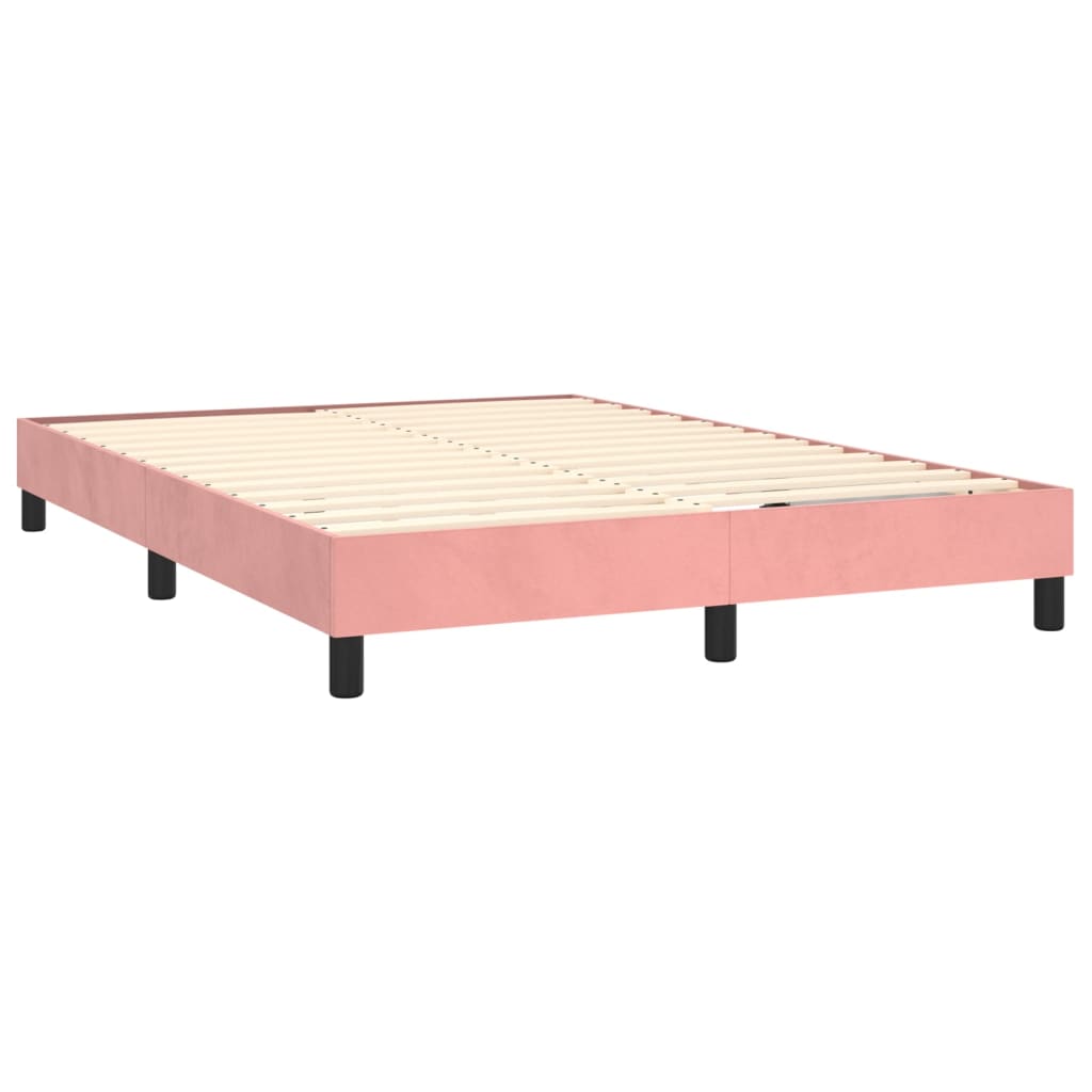 Boxspring sengeramme 140x190 cm fløjl pink