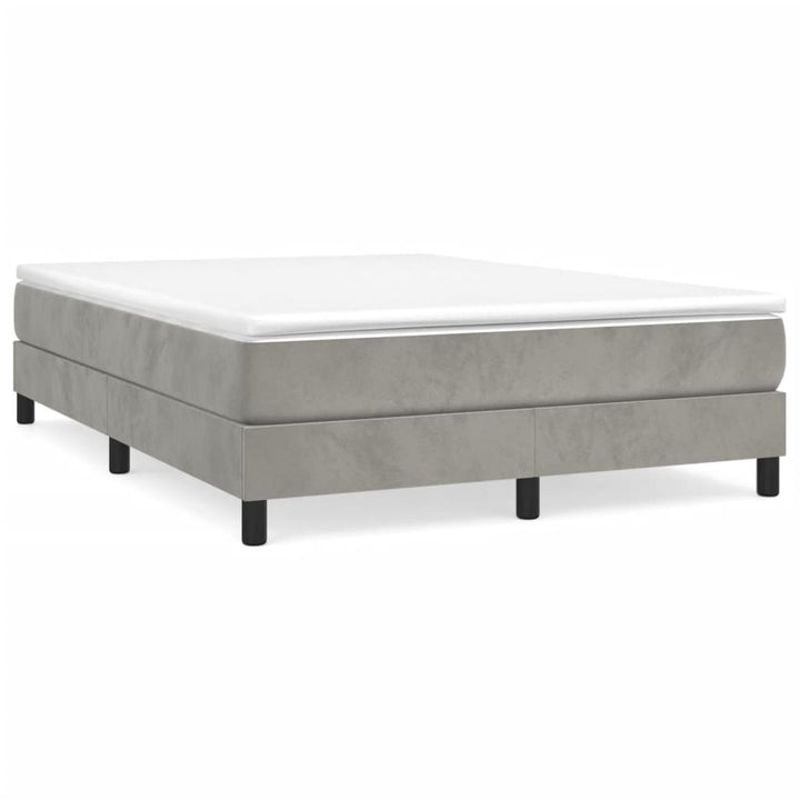 Boxspring sengeramme Lysegrå 140x200 cm Fløjl