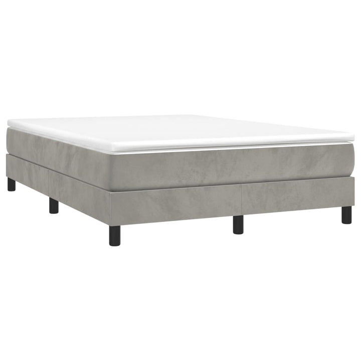 Boxspring sengeramme Lysegrå 140x200 cm Fløjl