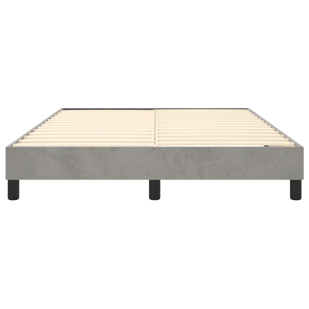 Boxspring sengeramme Lysegrå 140x200 cm Fløjl