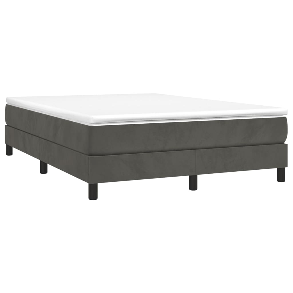 Boxspring sengeramme Mørkegrå 140x200 cm Fløjl