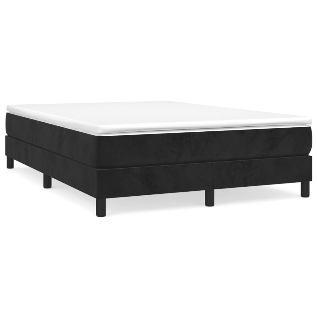 Boxspring sengeramme Sort 140x200 cm Fløjl