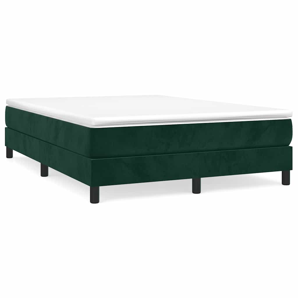 Boxspring sengeramme Mørkegrøn 140x200 cm Fløjl