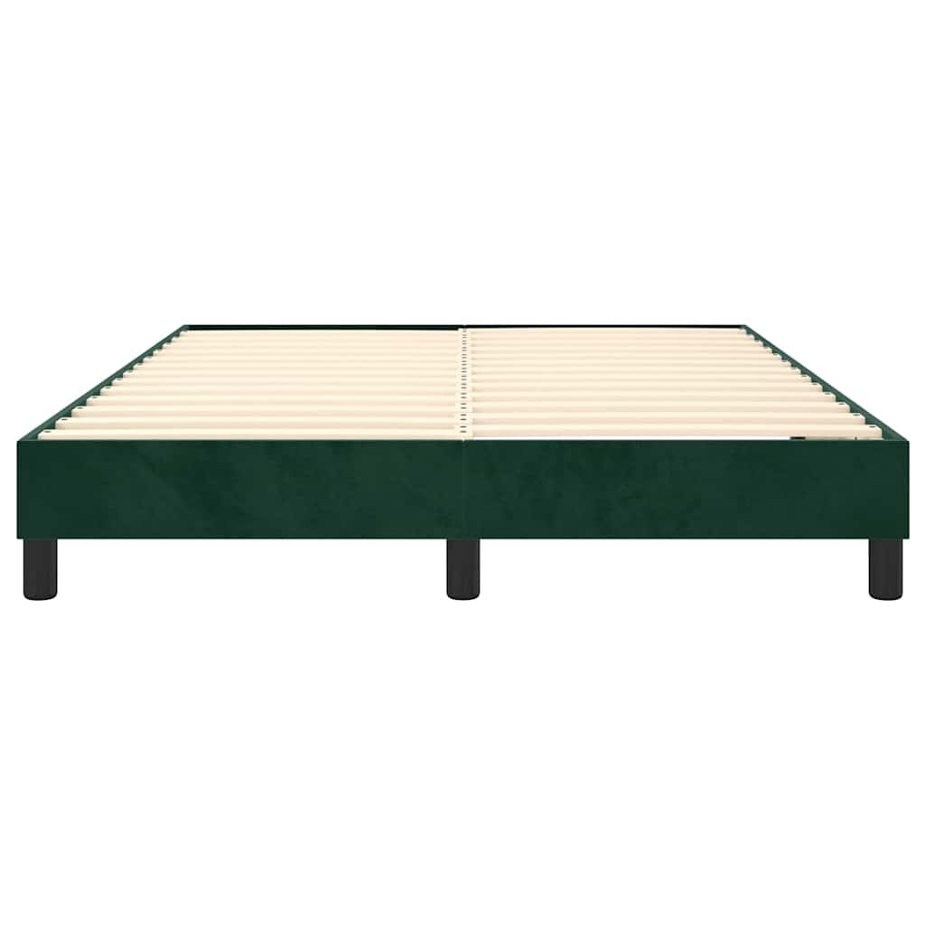 Boxspring sengeramme Mørkegrøn 140x200 cm Fløjl