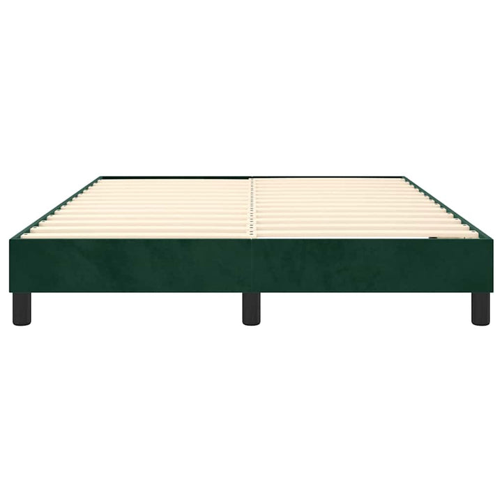 Boxspring sengeramme Mørkegrøn 140x200 cm Fløjl