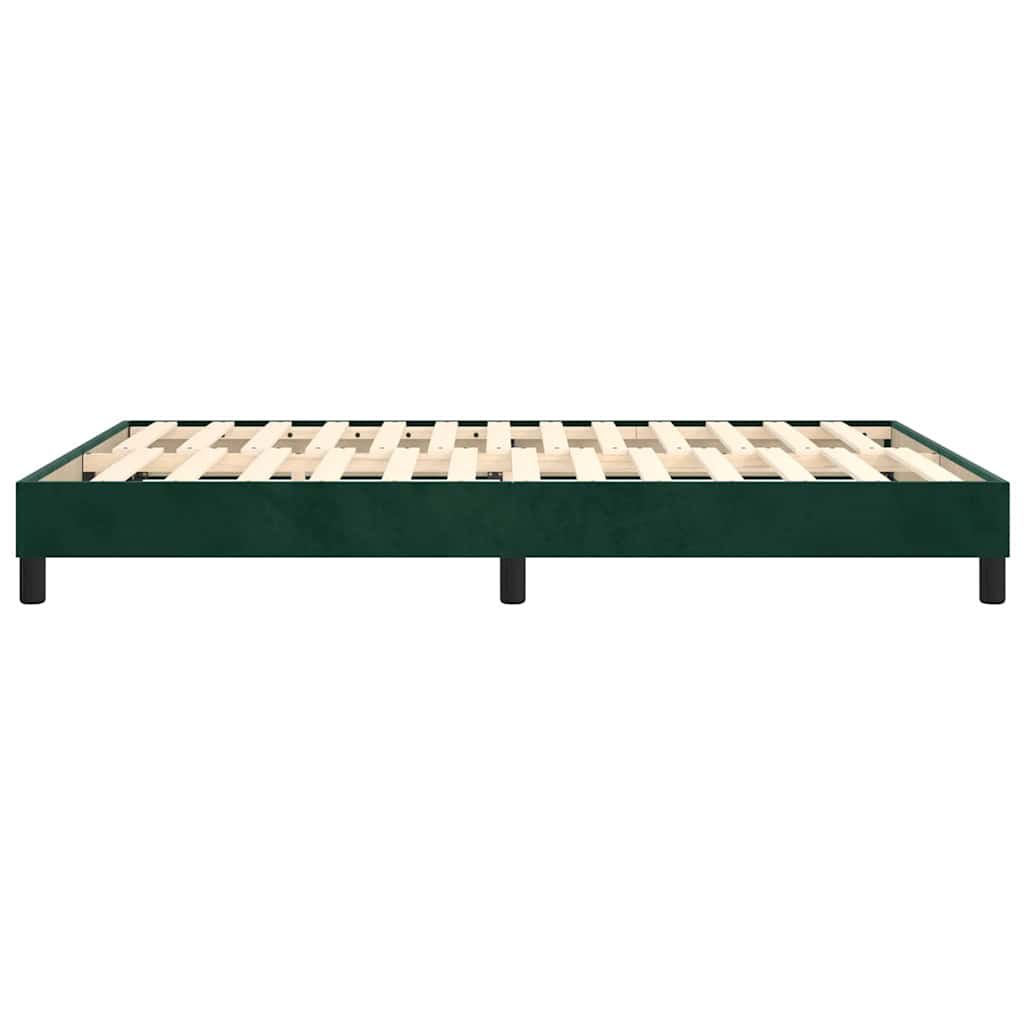 Boxspring sengeramme Mørkegrøn 140x200 cm Fløjl