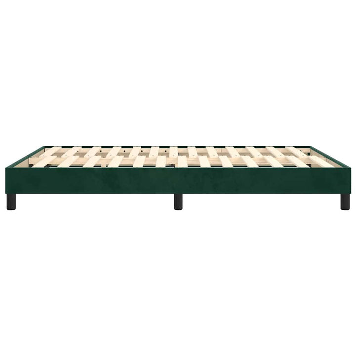 Boxspring sengeramme Mørkegrøn 140x200 cm Fløjl