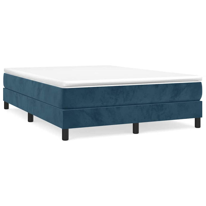 Boxspring sengeramme Mørkeblå 140x200 cm Fløjl