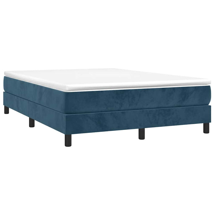 Boxspring sengeramme Mørkeblå 140x200 cm Fløjl