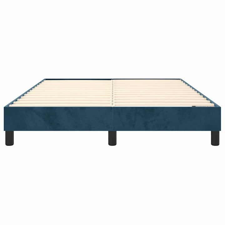 Boxspring sengeramme Mørkeblå 140x200 cm Fløjl