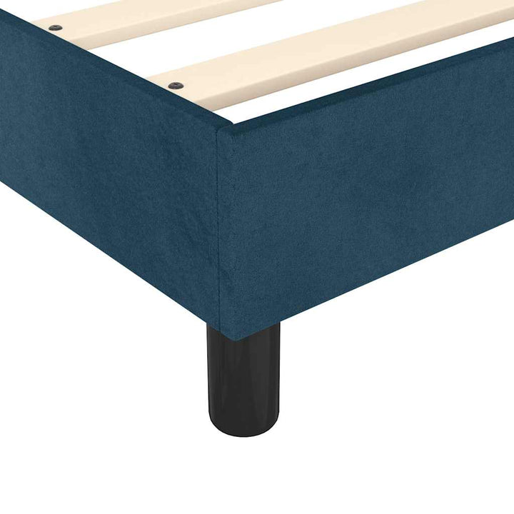 Boxspring sengeramme Mørkeblå 140x200 cm Fløjl