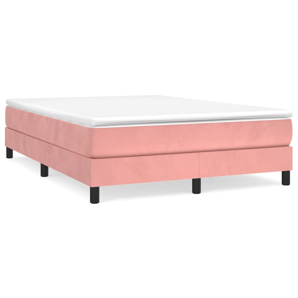 Boxspring sengeramme 140x200 cm fløjl pink