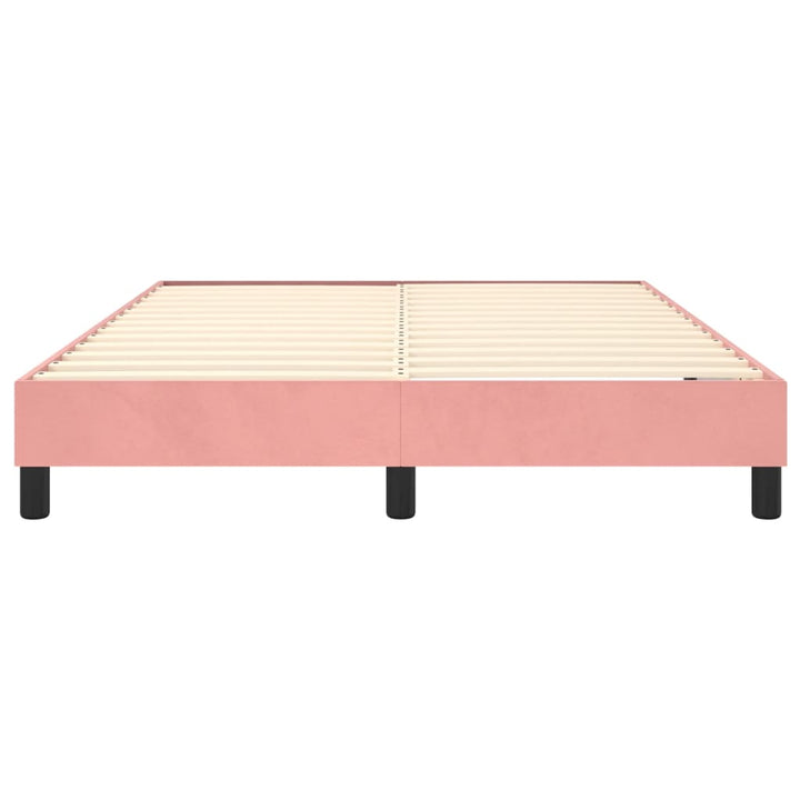 Boxspring sengeramme 140x200 cm fløjl pink