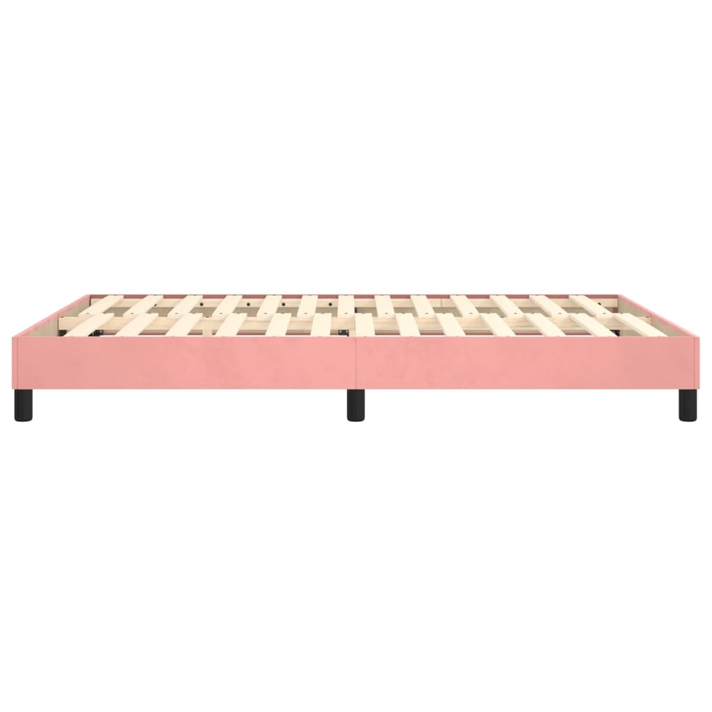 Boxspring sengeramme 140x200 cm fløjl pink