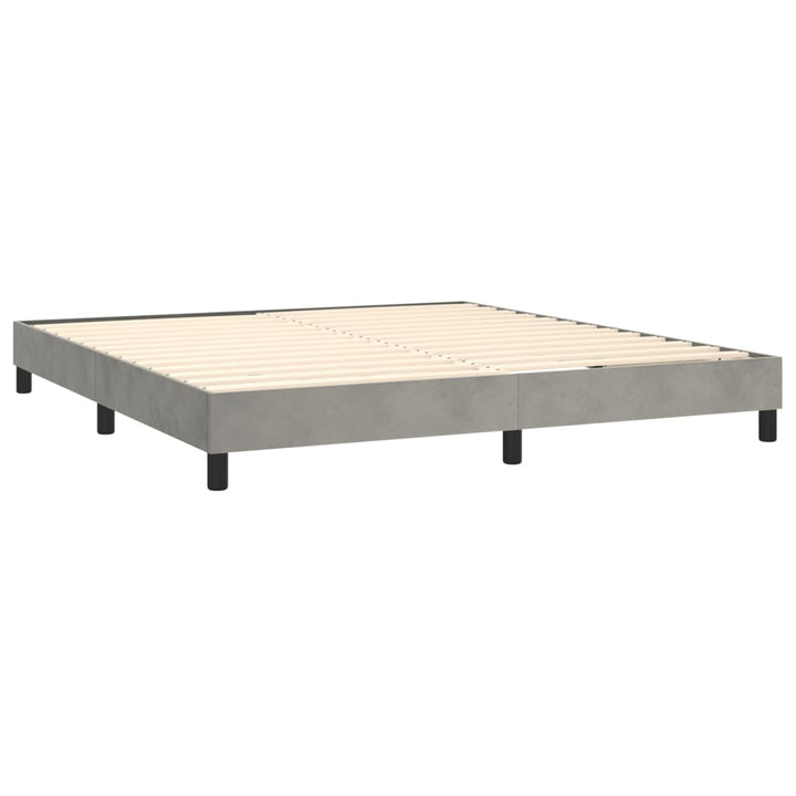 Boxspring sengeramme Lysegrå 160x200 cm Fløjl
