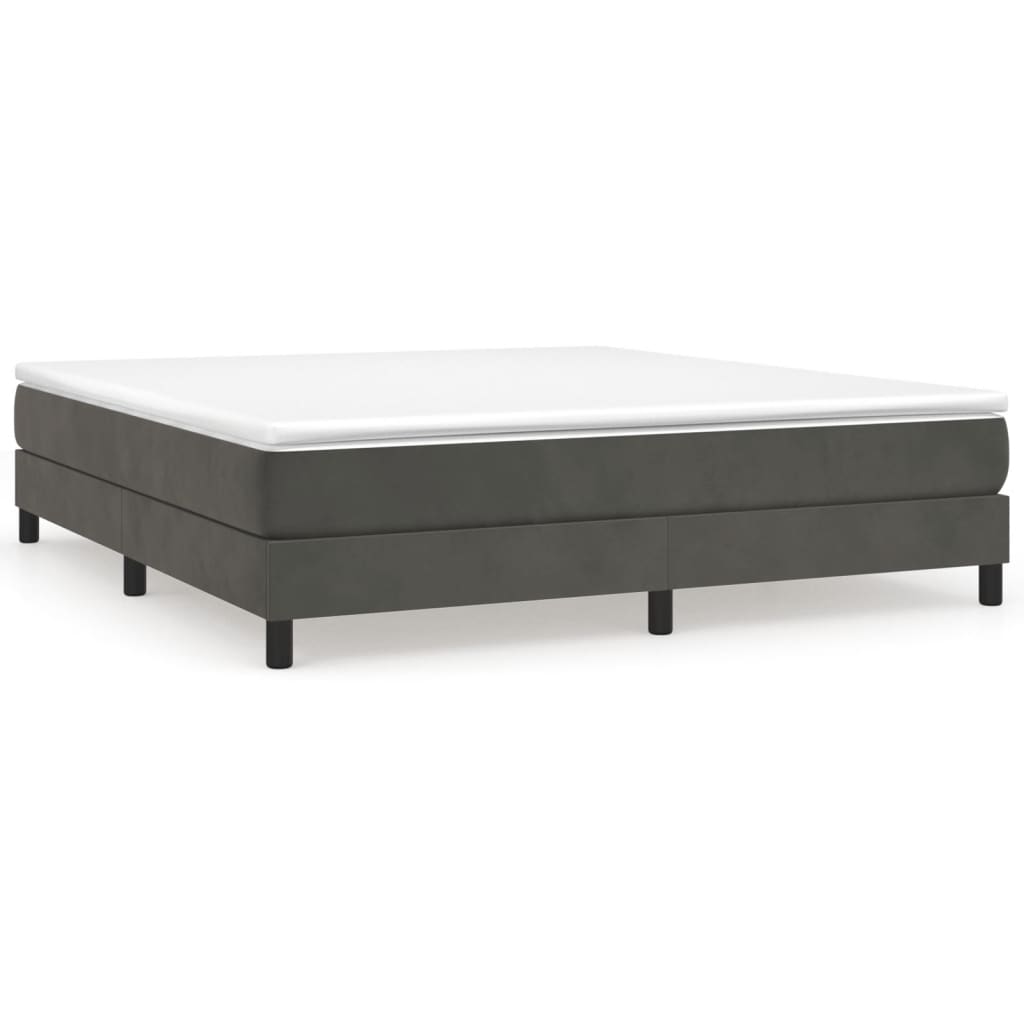 Boxspring sengeramme Mørkegrå 160x200 cm Fløjl