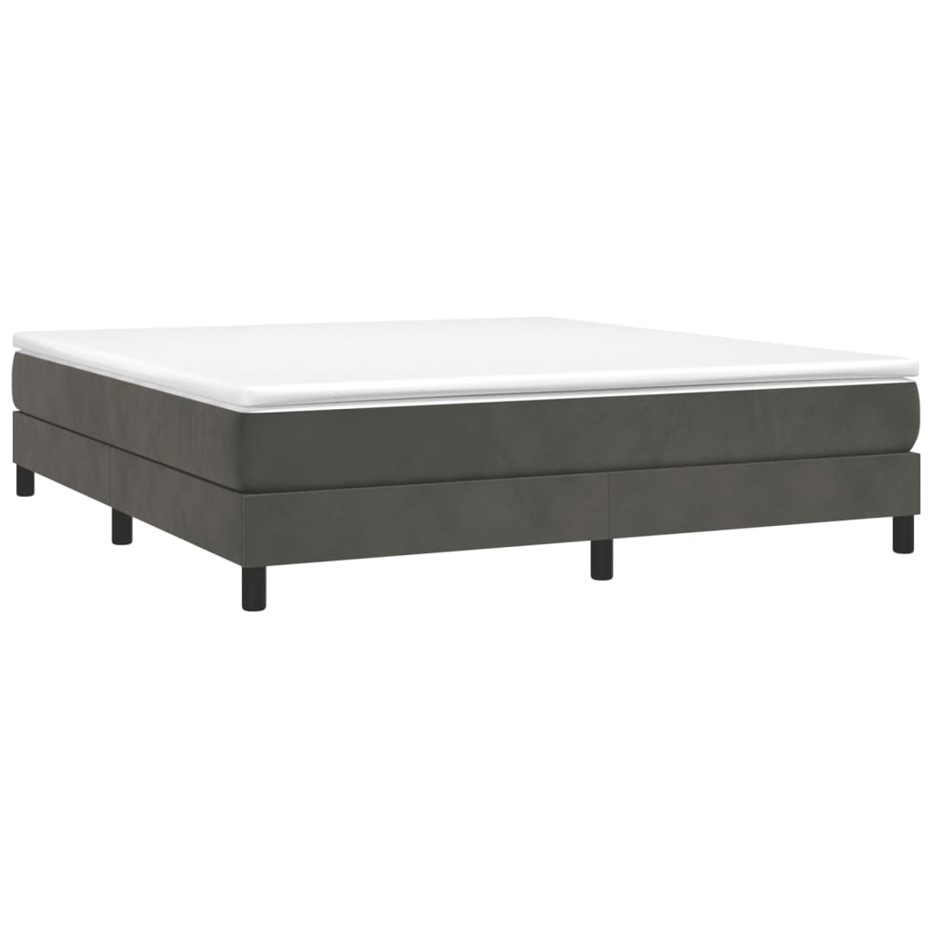 Boxspring sengeramme Mørkegrå 160x200 cm Fløjl