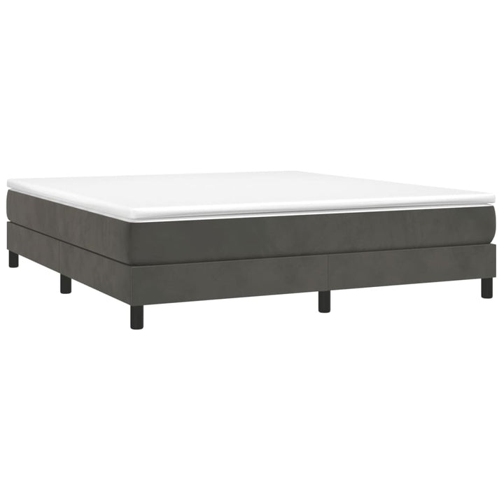 Boxspring sengeramme Mørkegrå 160x200 cm Fløjl