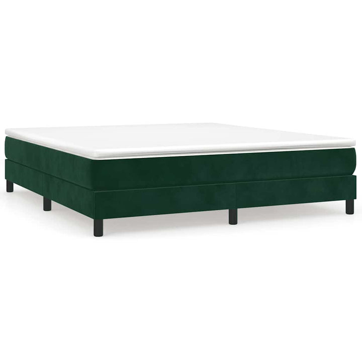 Boxspring sengeramme Mørkegrøn 160x200 cm Fløjl