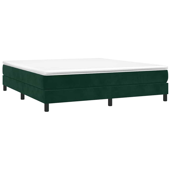Boxspring sengeramme Mørkegrøn 160x200 cm Fløjl