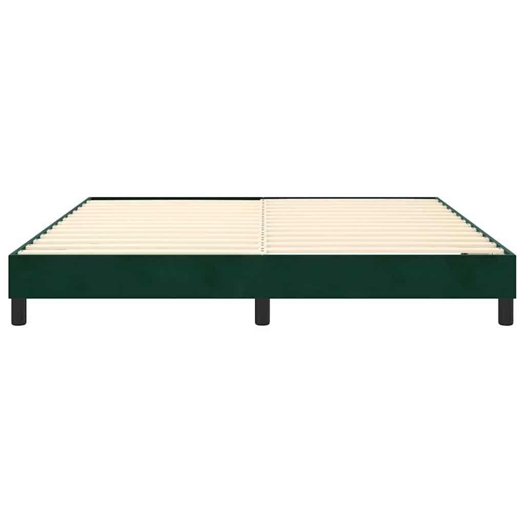 Boxspring sengeramme Mørkegrøn 160x200 cm Fløjl