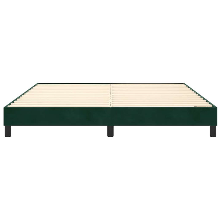 Boxspring sengeramme Mørkegrøn 160x200 cm Fløjl