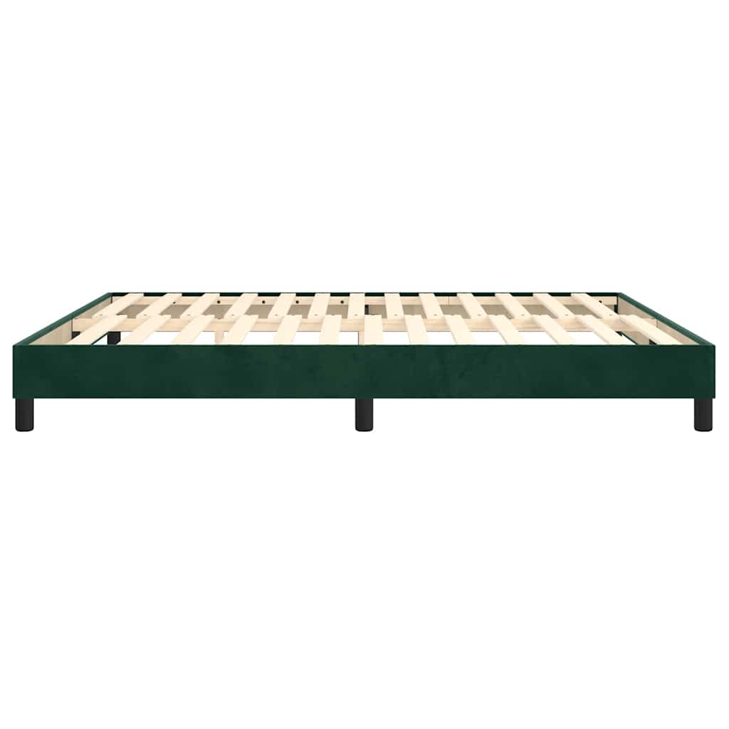 Boxspring sengeramme Mørkegrøn 160x200 cm Fløjl