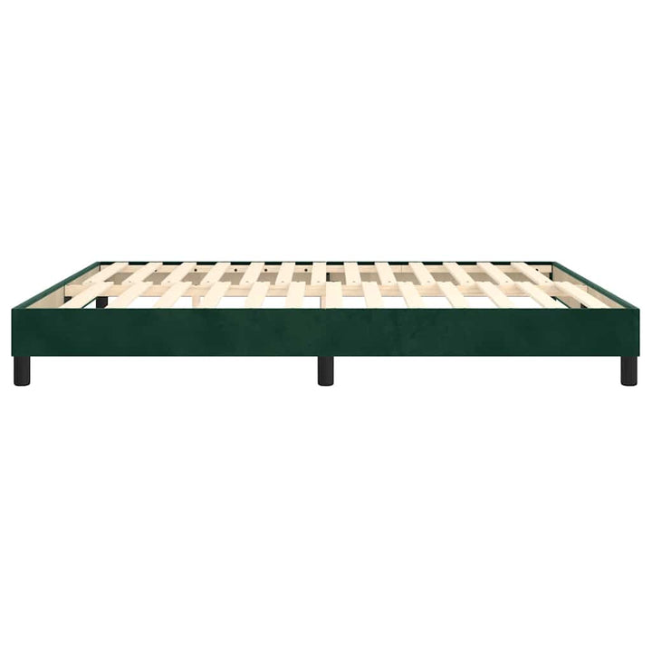 Boxspring sengeramme Mørkegrøn 160x200 cm Fløjl