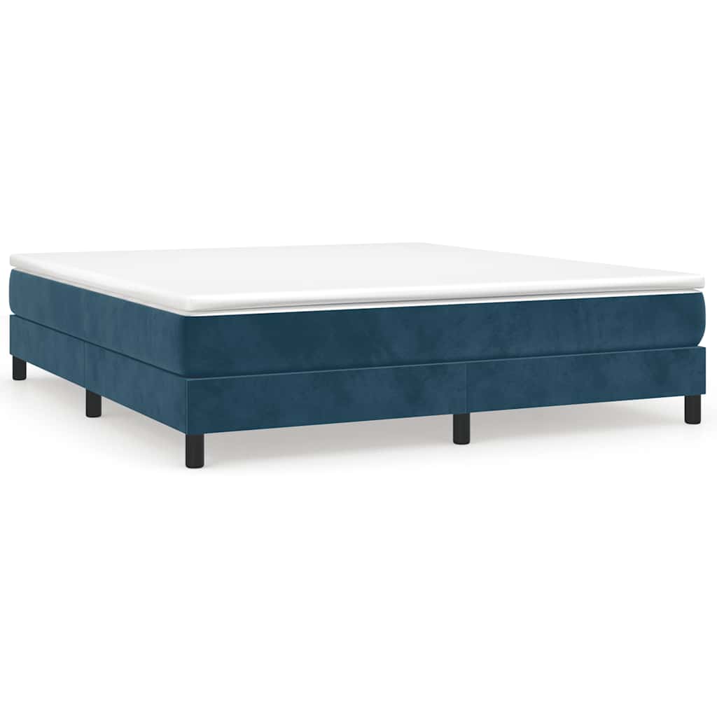 Boxspring sengeramme Mørkeblå 160x200 cm Fløjl