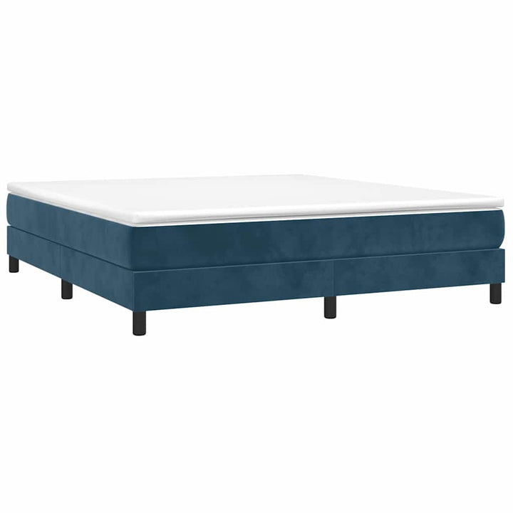Boxspring sengeramme Mørkeblå 160x200 cm Fløjl
