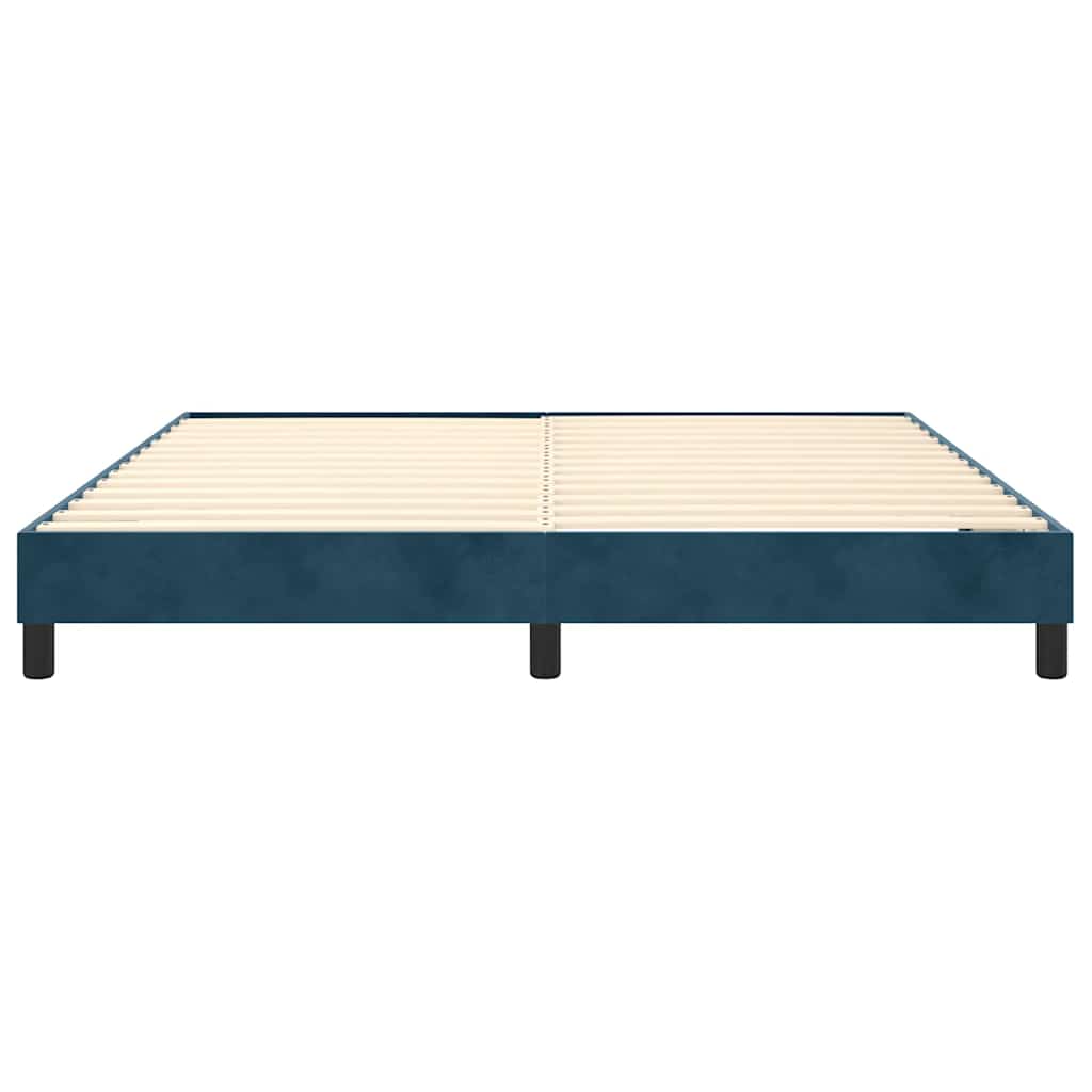 Boxspring sengeramme Mørkeblå 160x200 cm Fløjl