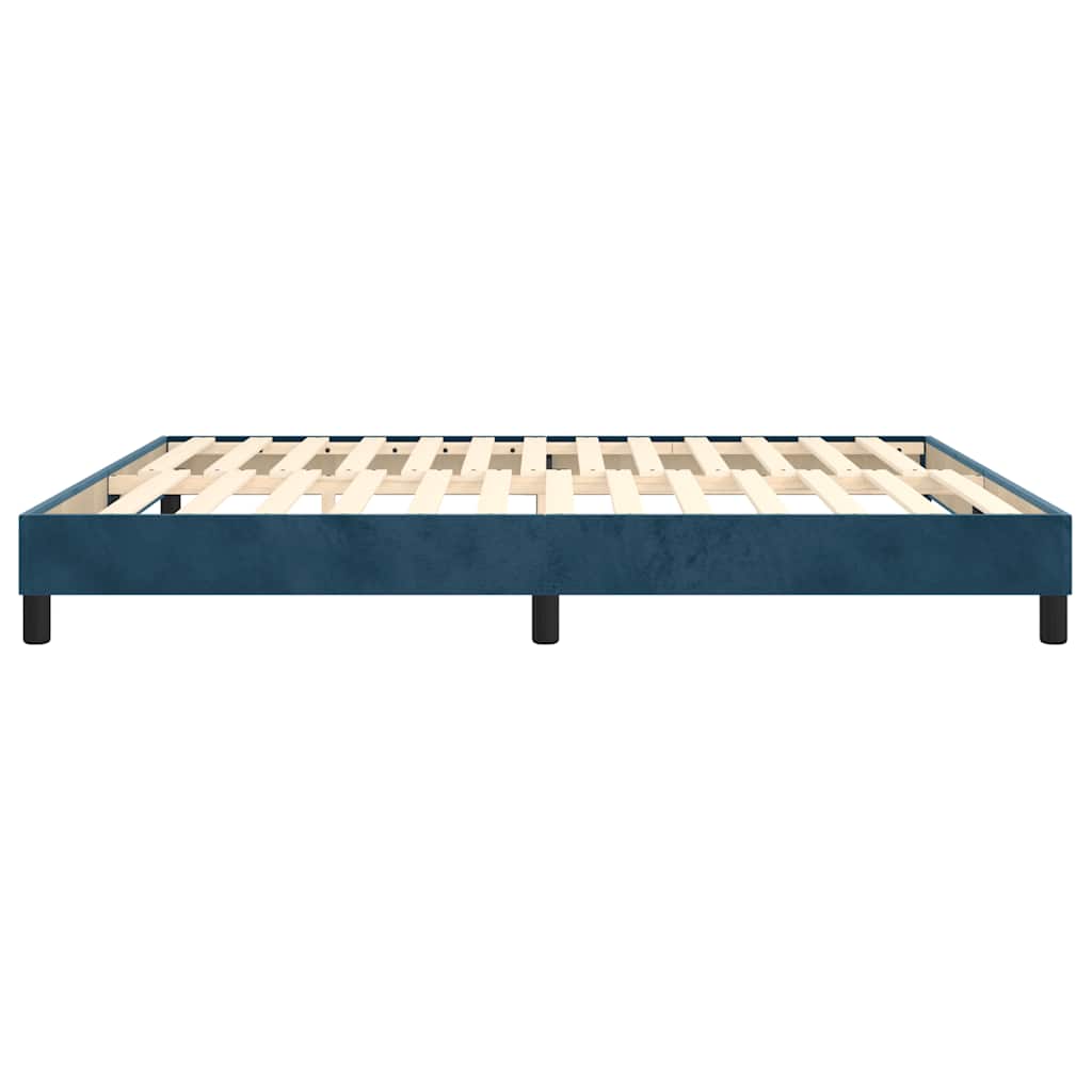 Boxspring sengeramme Mørkeblå 160x200 cm Fløjl