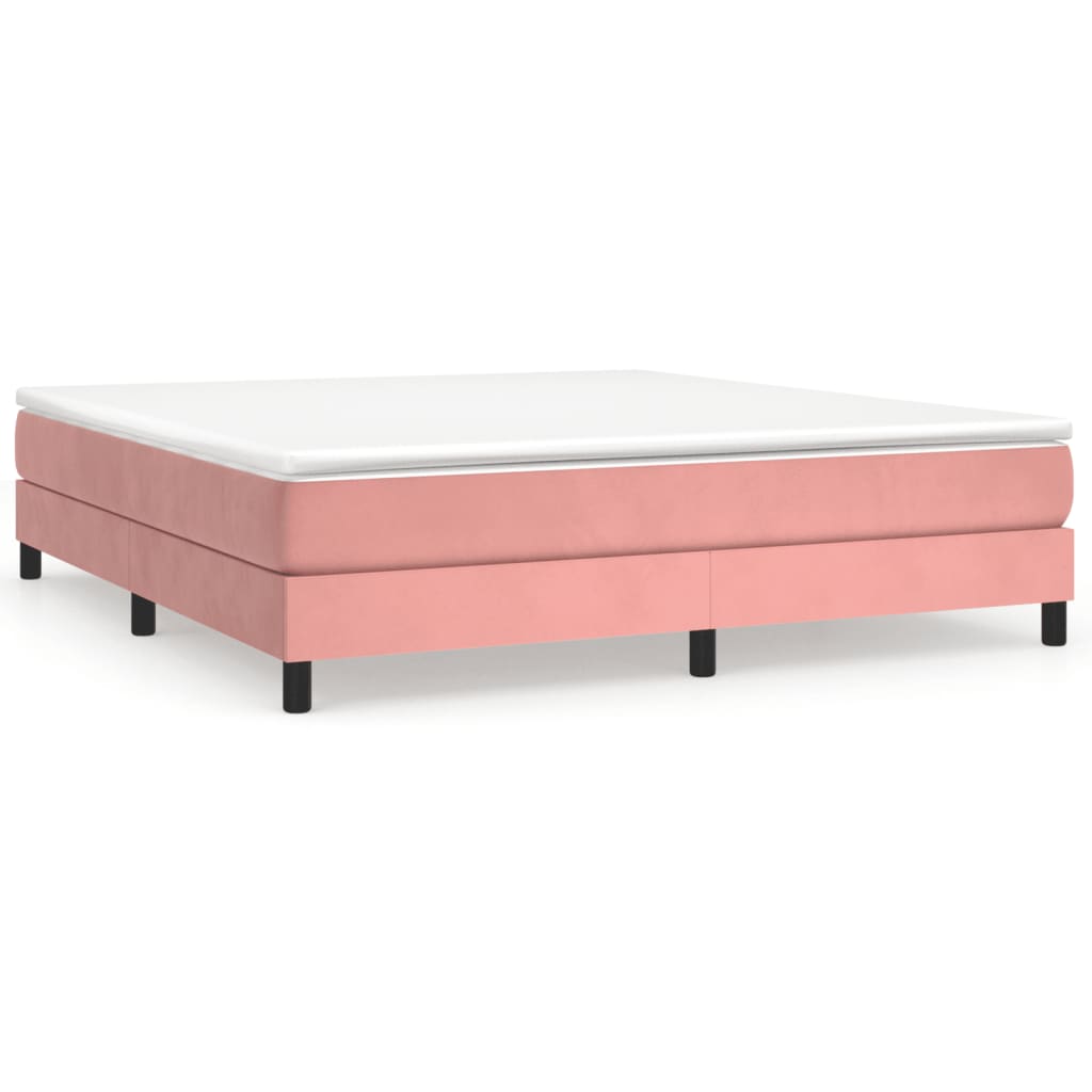 Boxspring sengeramme 160x200 cm fløjl pink