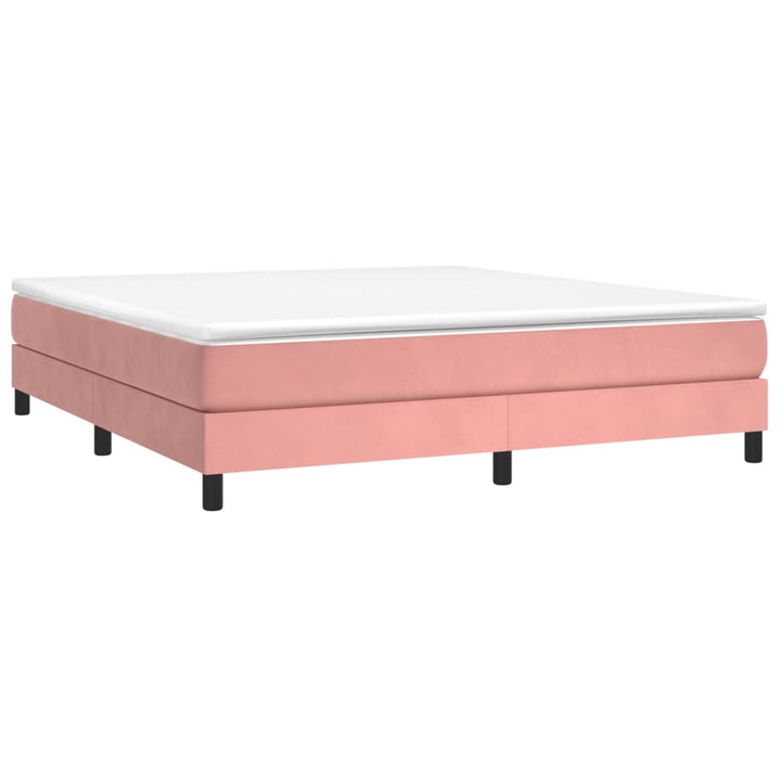 Boxspring sengeramme 160x200 cm fløjl pink