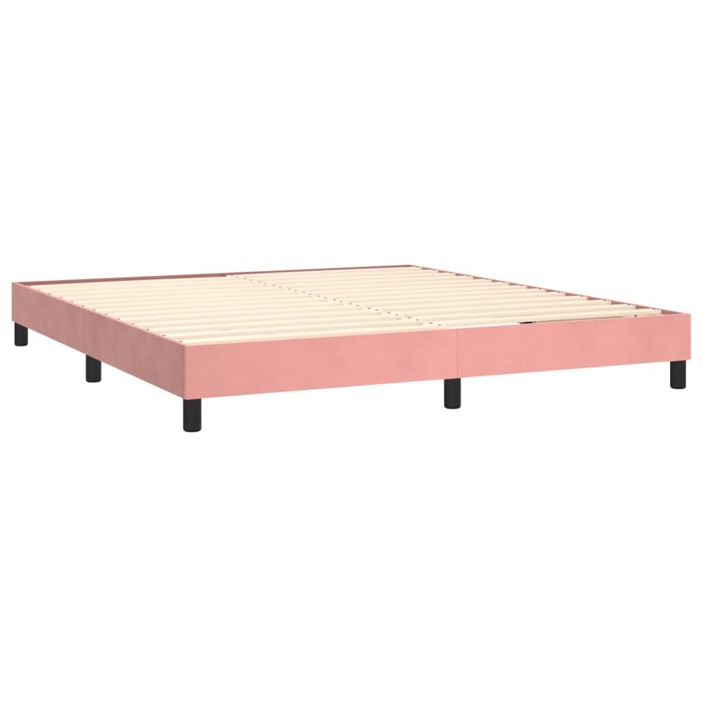 Boxspring sengeramme 160x200 cm fløjl pink