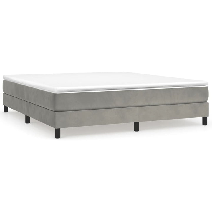 Boxspring sengeramme Lysegrå 180x200 cm Fløjl
