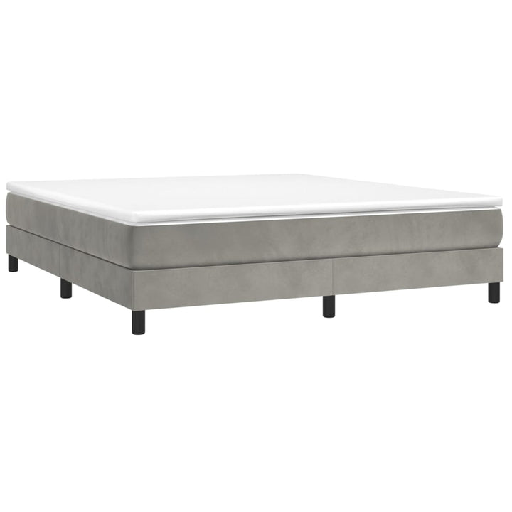 Boxspring sengeramme Lysegrå 180x200 cm Fløjl