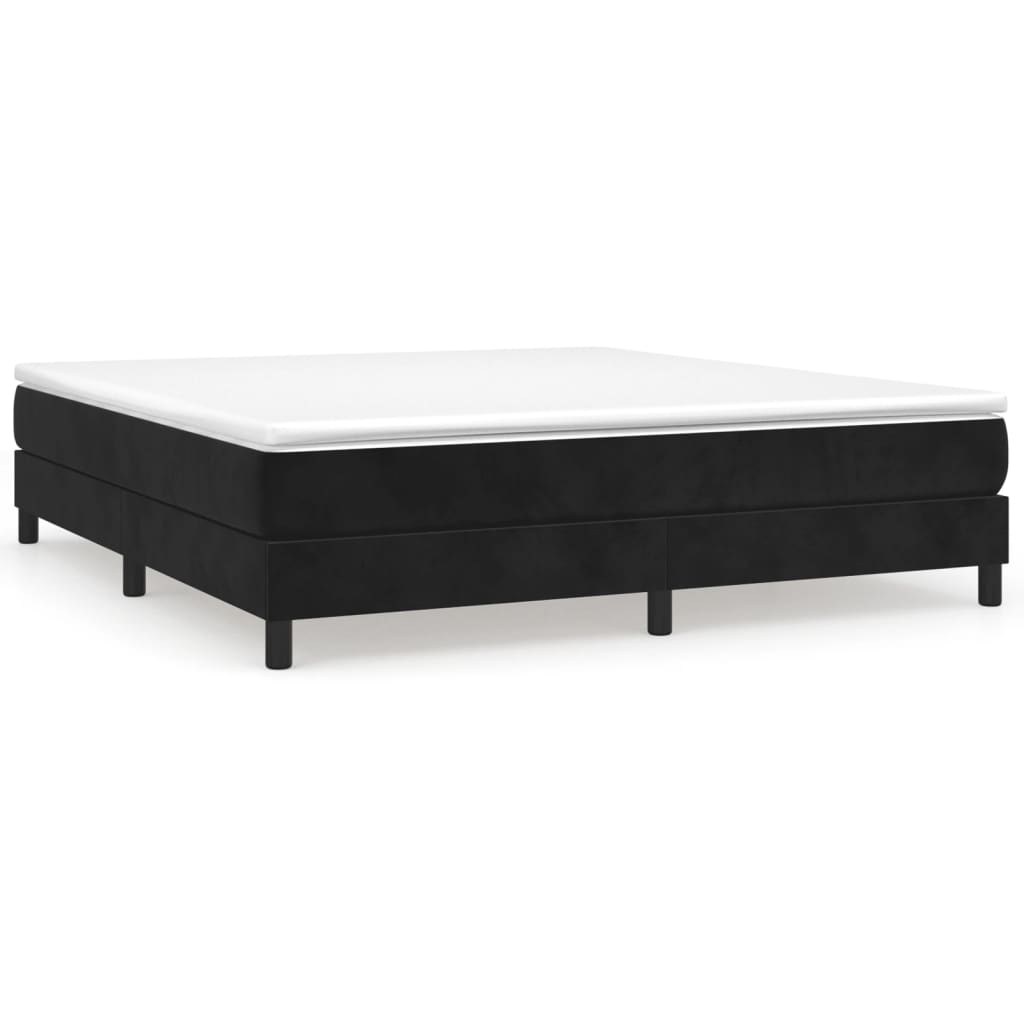 Boxspring sengeramme Sort 180x200 cm Fløjl