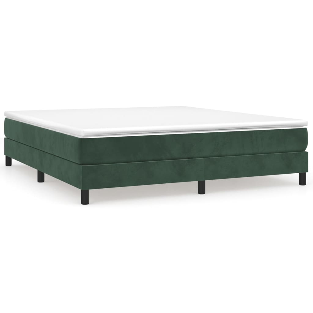 Boxspring sengeramme Mørkegrøn 180x200 cm Fløjl