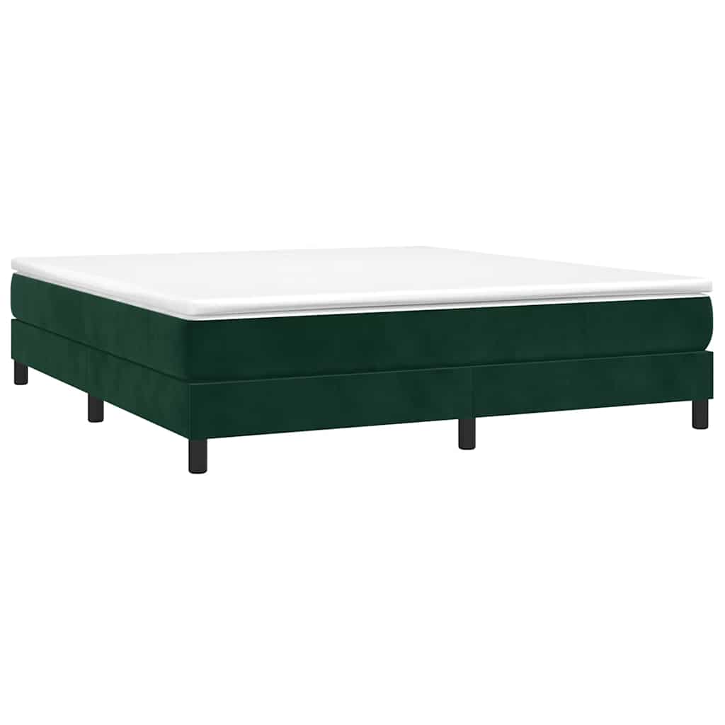 Boxspring sengeramme Mørkegrøn 180x200 cm Fløjl