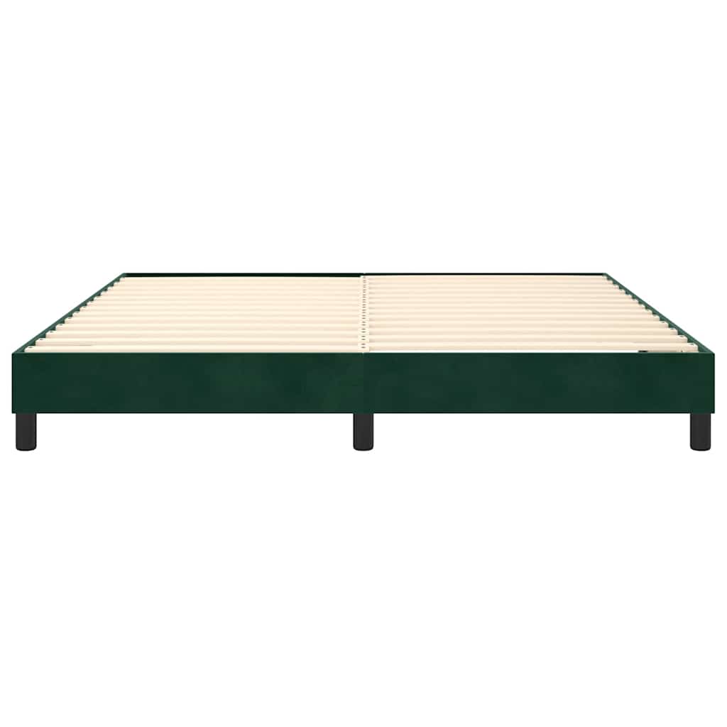Boxspring sengeramme Mørkegrøn 180x200 cm Fløjl
