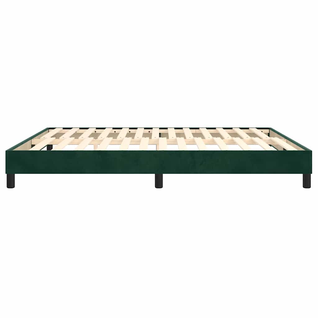 Boxspring sengeramme Mørkegrøn 180x200 cm Fløjl
