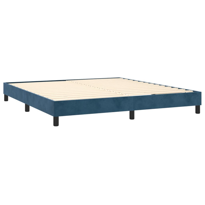 Boxspring sengeramme Mørkeblå 180x200 cm Fløjl