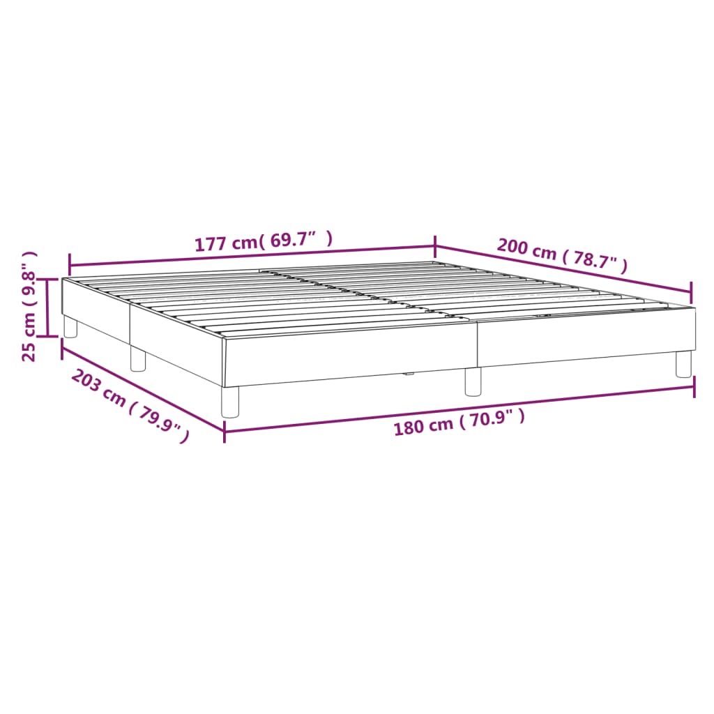 Boxspring sengeramme Mørkeblå 180x200 cm Fløjl